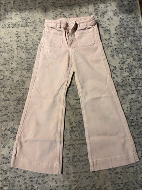 H&M Light Blush Pink/Peach Wide Leg Kids Jeans